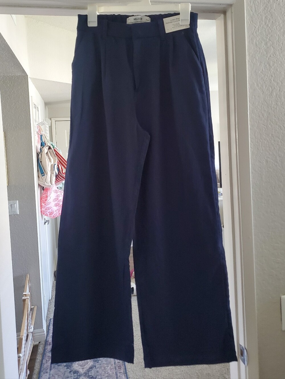 Hollister womens linen blend livvy wide leg pant size M